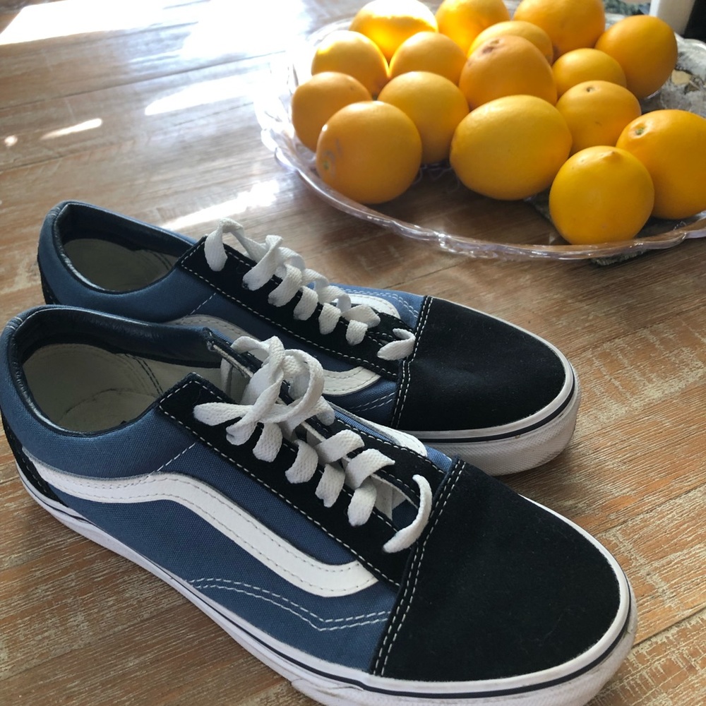 Vans old skool blue like new SOLD on mercari